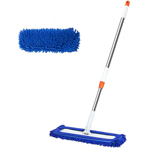 Soga Blue Rotating Dust Remover Cleaning Pad Microfiber Flat Floor Mop - 60 x 12cm