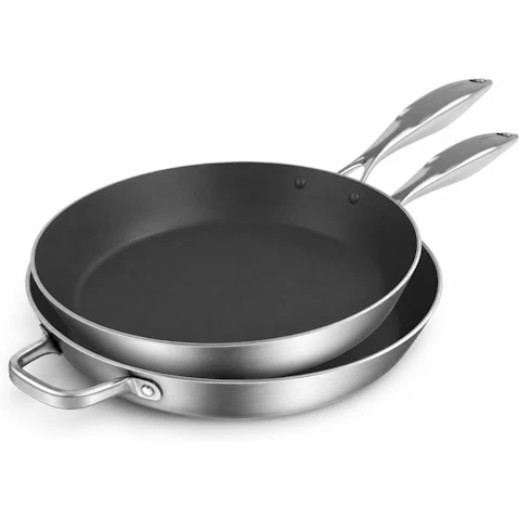 SOGA 24cm and 36cm Stainless Steel Non-Stick Induction Fry Pan Set