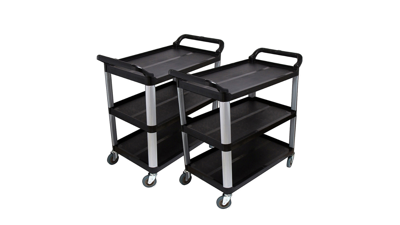 Soga 2 Piece 3 Tier Food Trolley Cart Black - Small