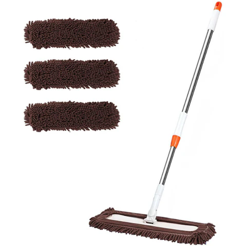 Soga Coffee Rotating Dust Remover Cleaning Pad Microfiber Flat Floor Mop - 80 x 12cm