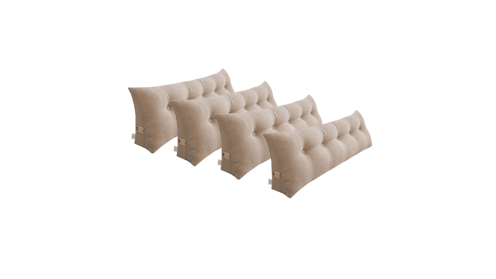 Soga 4 Piece Triangular Beige Wedge Lumbar Pillow - 100cm 