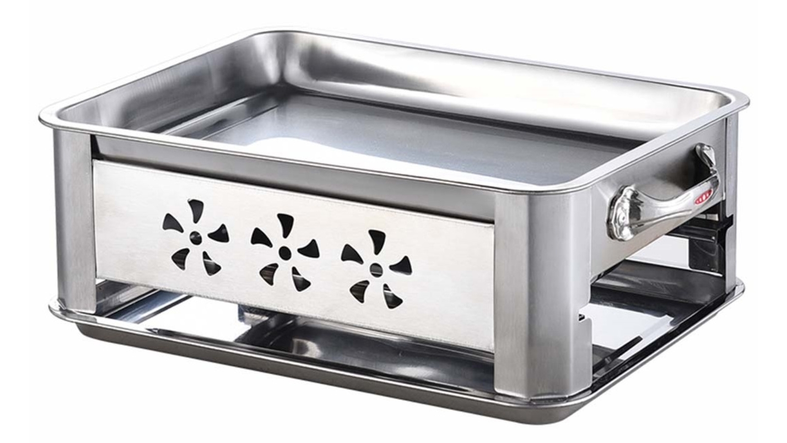 Benser 40cm Portable Stainless Steel Outdoor Chafing Dish BBQ Fish Stove Grill Plate