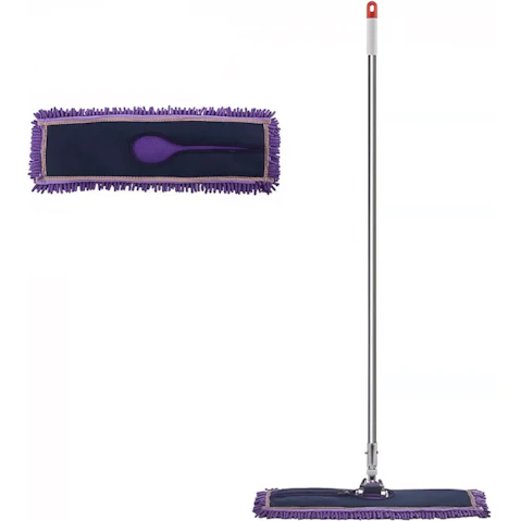 Soga Purple Rotating Dust Remover Cleaning Pad Microfiber Flat Floor Mop - 90cm