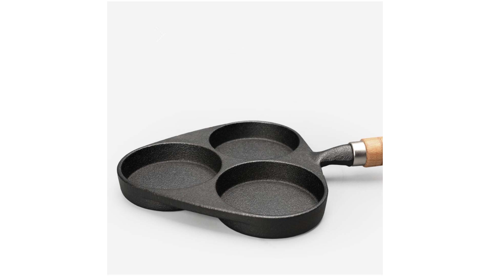 SOGA 3 Mold Cast Iron Breakfast Fried Egg Pancake Omelette Fry Pan