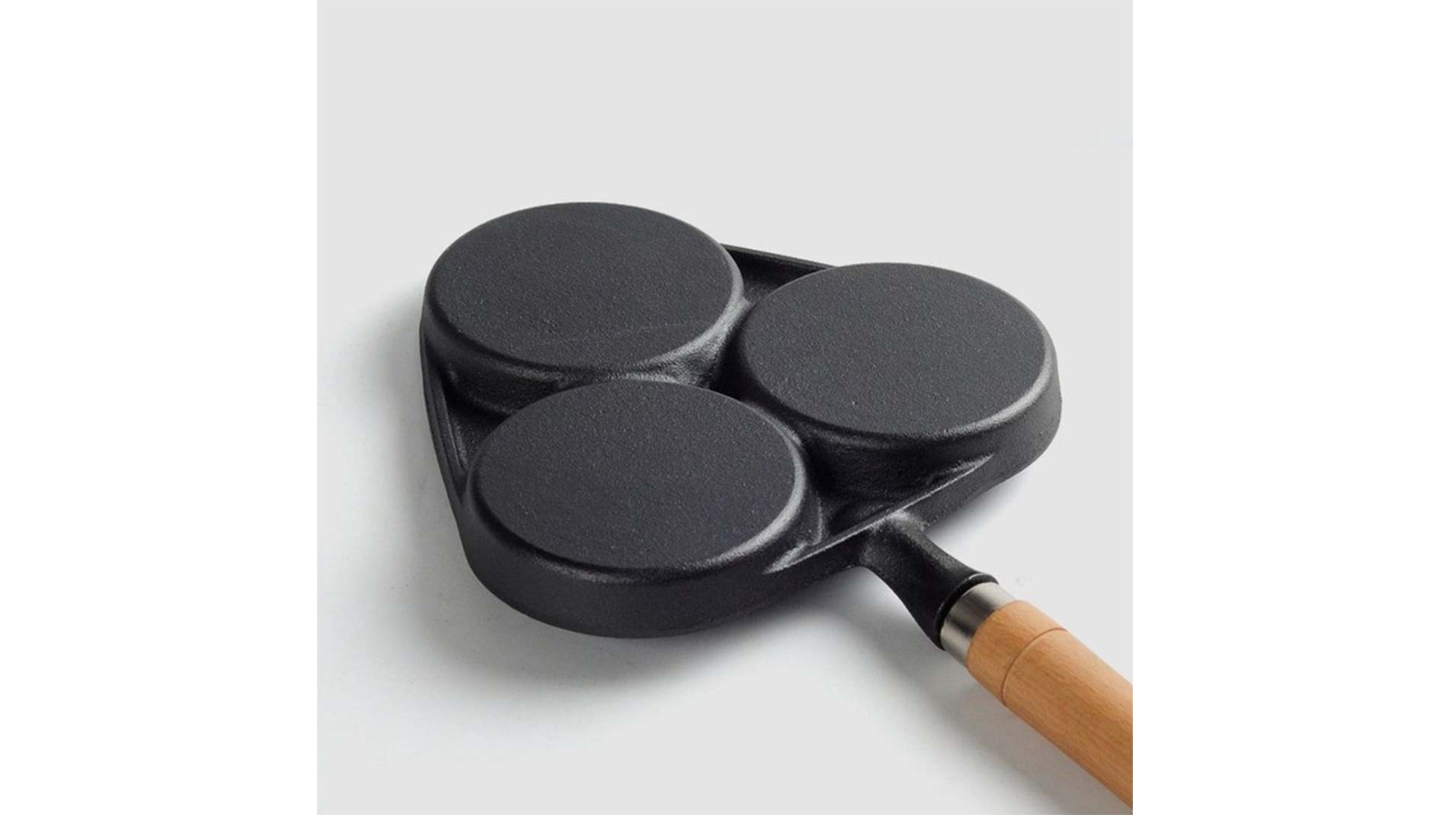 SOGA 3 Mold Cast Iron Breakfast Fried Egg Pancake Omelette Fry Pan