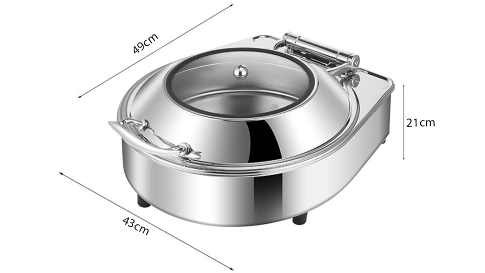 Soga Stainless Steel Round Tray Buffet Food Warmer with Top Lid