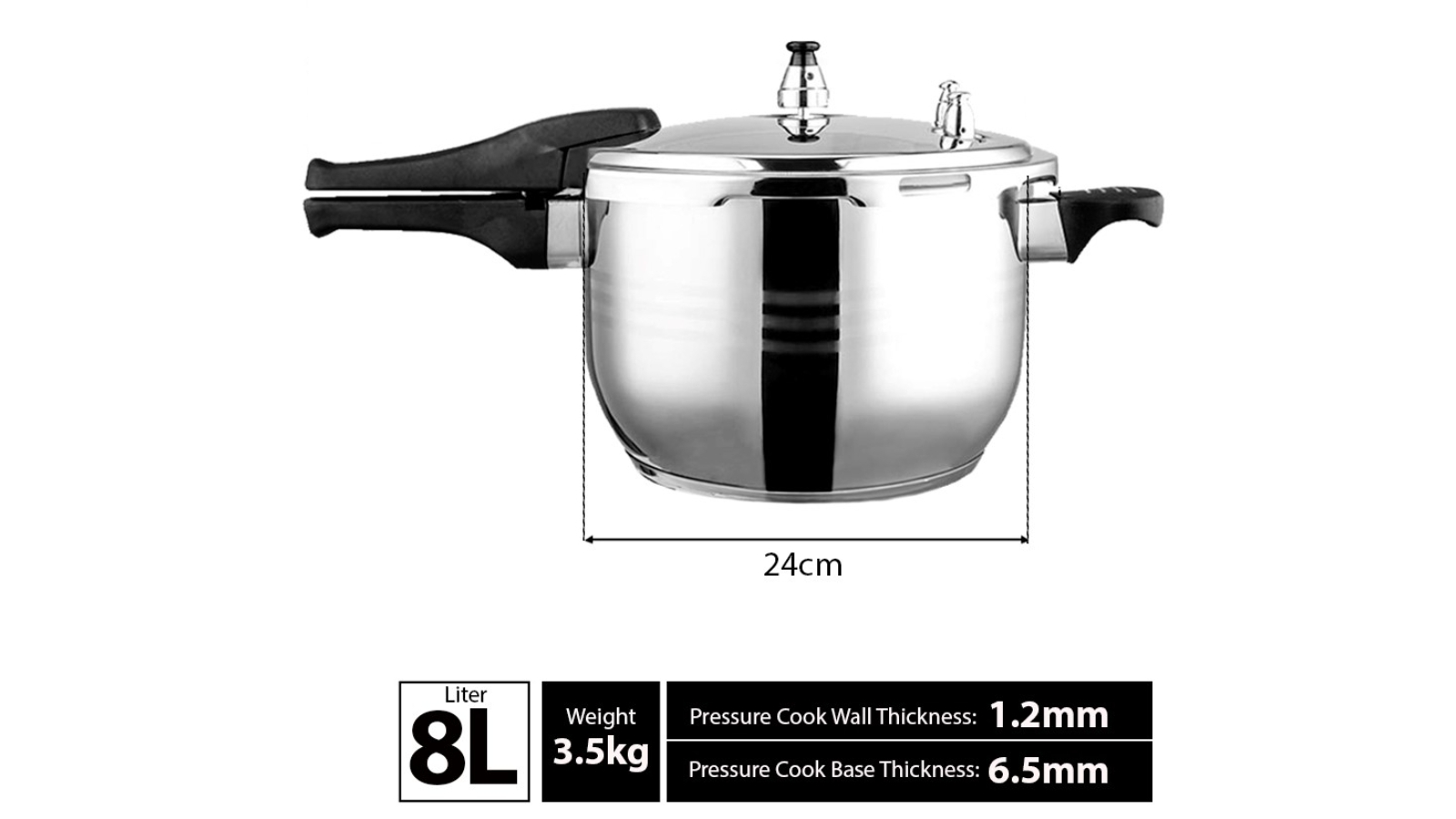 Benser 8L Commercial Grade Stainless Steel Pressure Cooker Harvey Norman