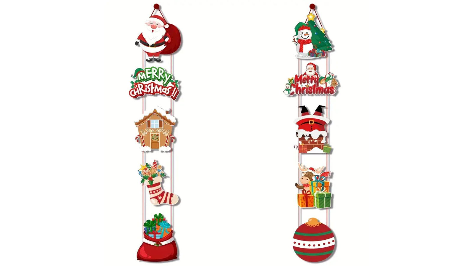 TM 10 Piece Merry Christmas Door Hanging Banner Set
