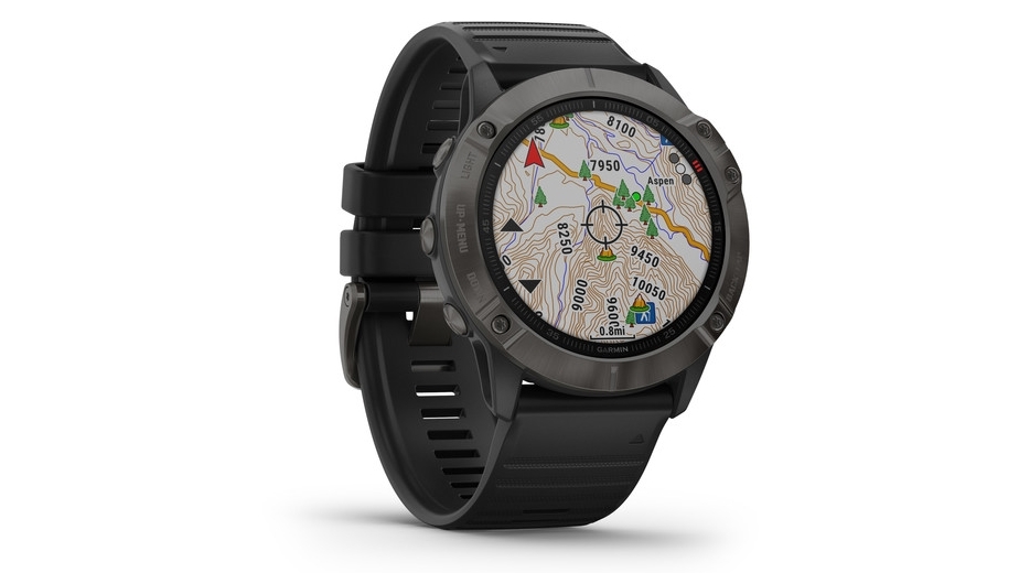 Garmin Fenix 6X Sapphire Edition GPS Watch Carbon Grey DLC with Black Band