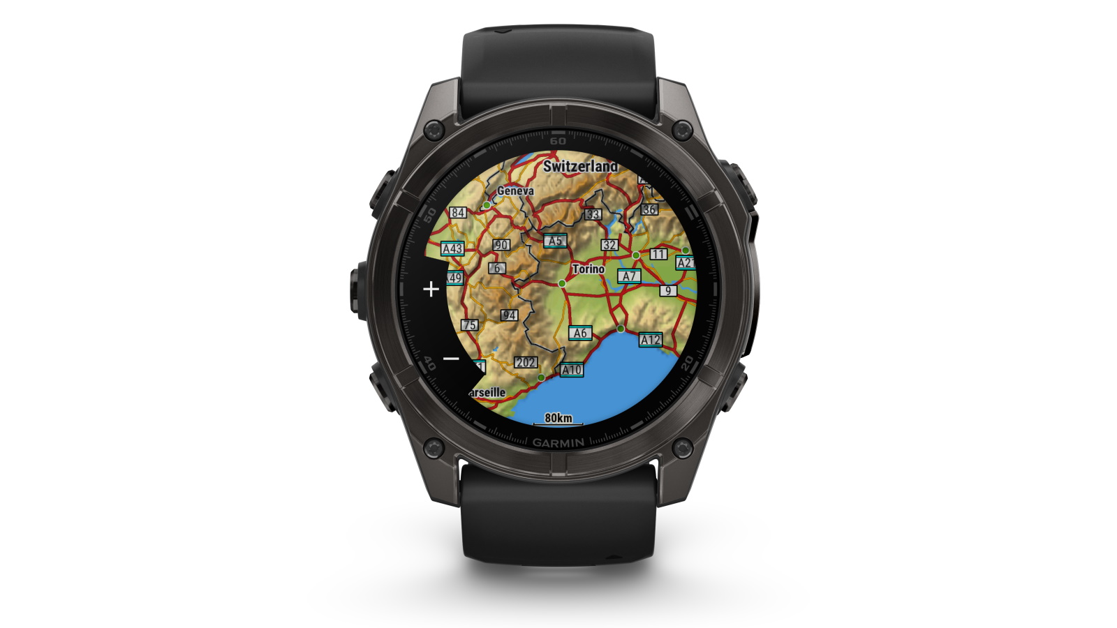 Garmin Fenix 8 47mm AMOLED Sapphire GPS Smart Watch Carbon Grey DLC Titanium with Black Pebble Grey Silicone Band Harvey Norman