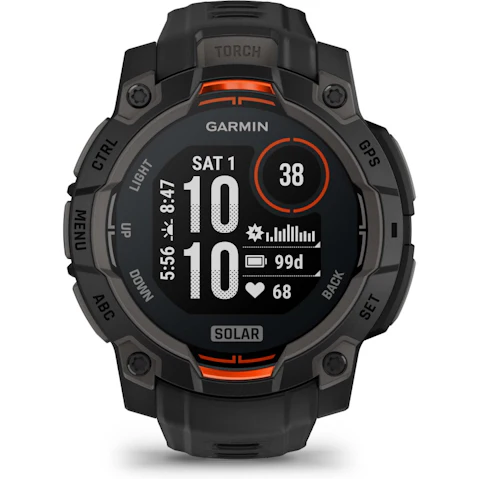 Garmin Instinct 3 45mm Solar Rugged GPS Smart Watch - Black with Black Silicone Band