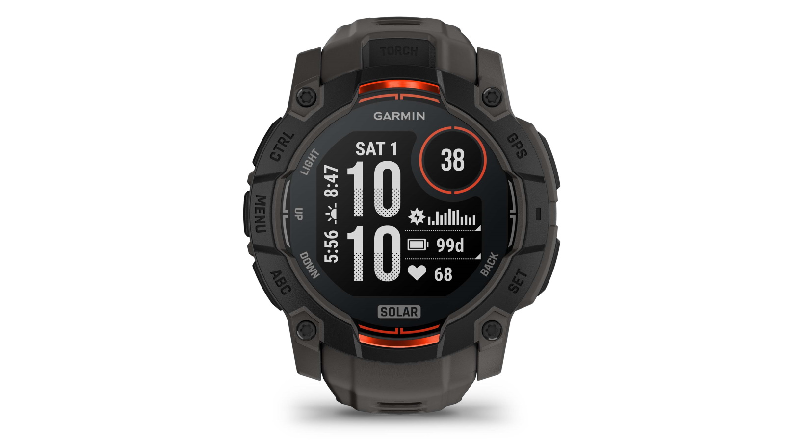 Garmin Instinct 3 50mm Solar Rugged GPS Smart Watch - Black with Charcoal Silicone Band