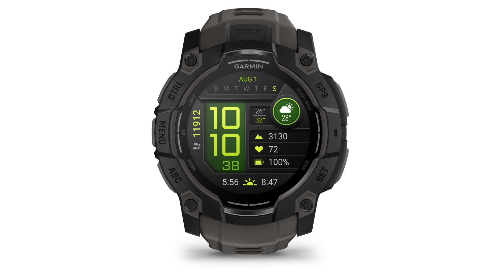Garmin Instinct 3 50mm AMOLED Rugged GPS Smart Watch - Black with Charcoal Silicone Band