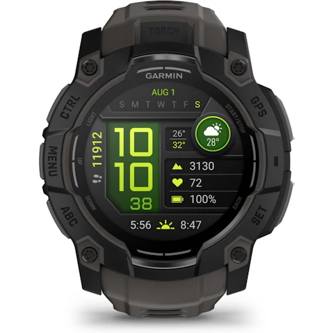Garmin Instinct 3 50mm AMOLED Rugged GPS Smart Watch - Black with Charcoal Silicone Band