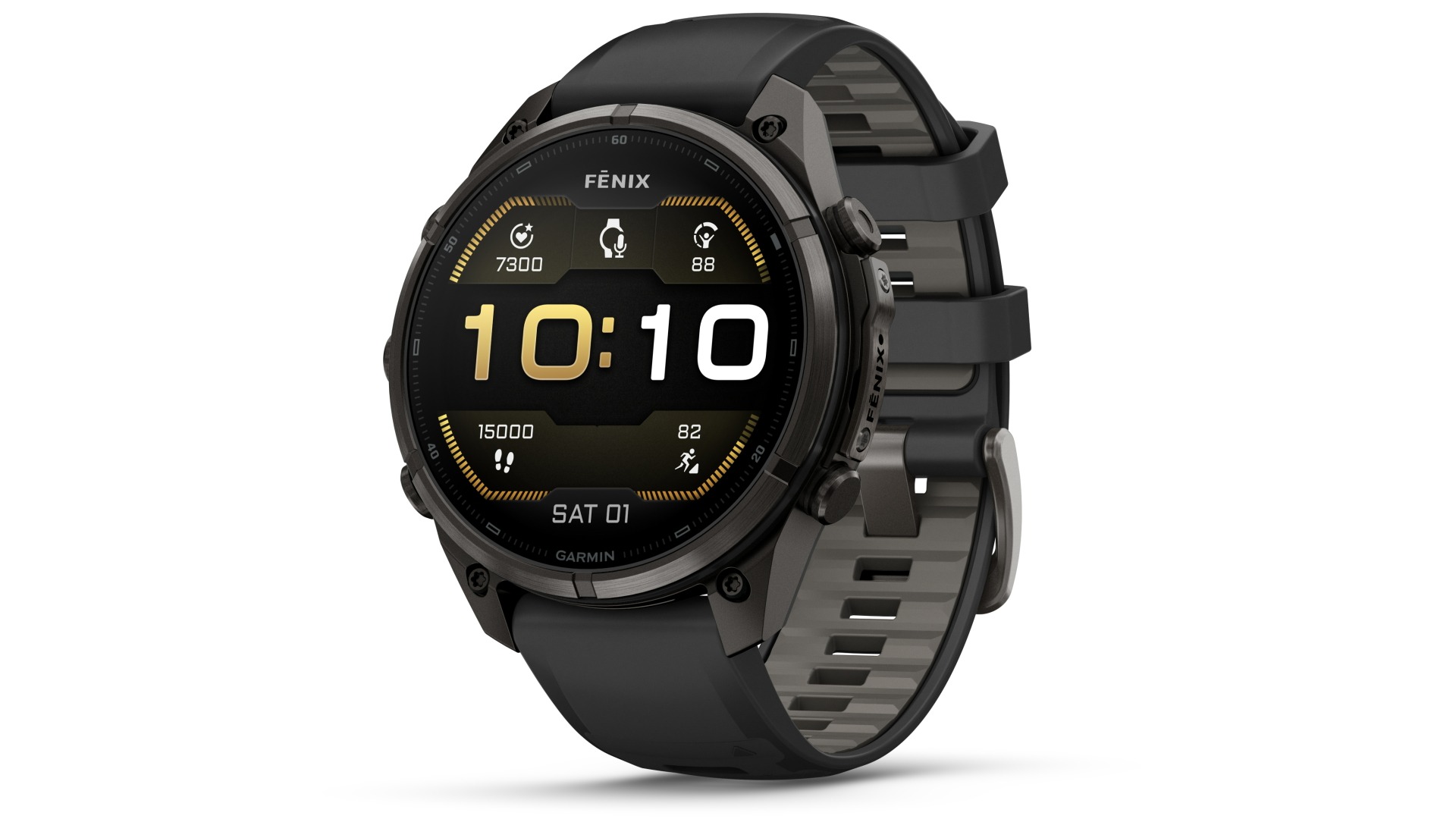 Garmin Fenix 9 Pro 47mm Multisport GPS Smartwatch - Carbon Grey DLC Titanium with Black/Pebble Grey Silicone Band