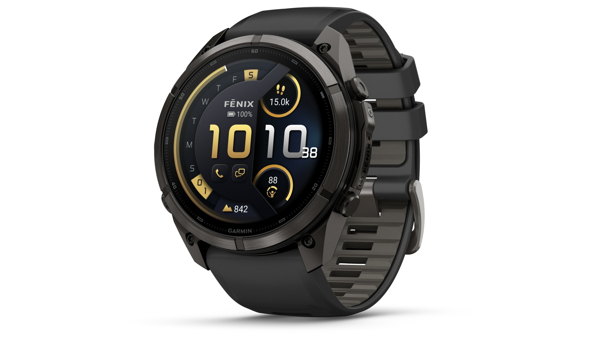 Garmin Fenix 9 Pro 51mm inReach Multisport GPS Smartwatch - Carbon Grey DLC Titanium with Black/Pebble Grey Silicone Band