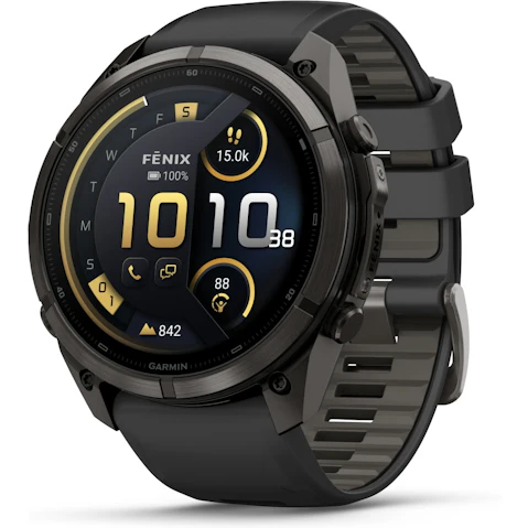 Garmin Fenix 9 Pro 51mm inReach Multisport GPS Smartwatch - Carbon Grey DLC Titanium with Black/Pebble Grey Silicone Band