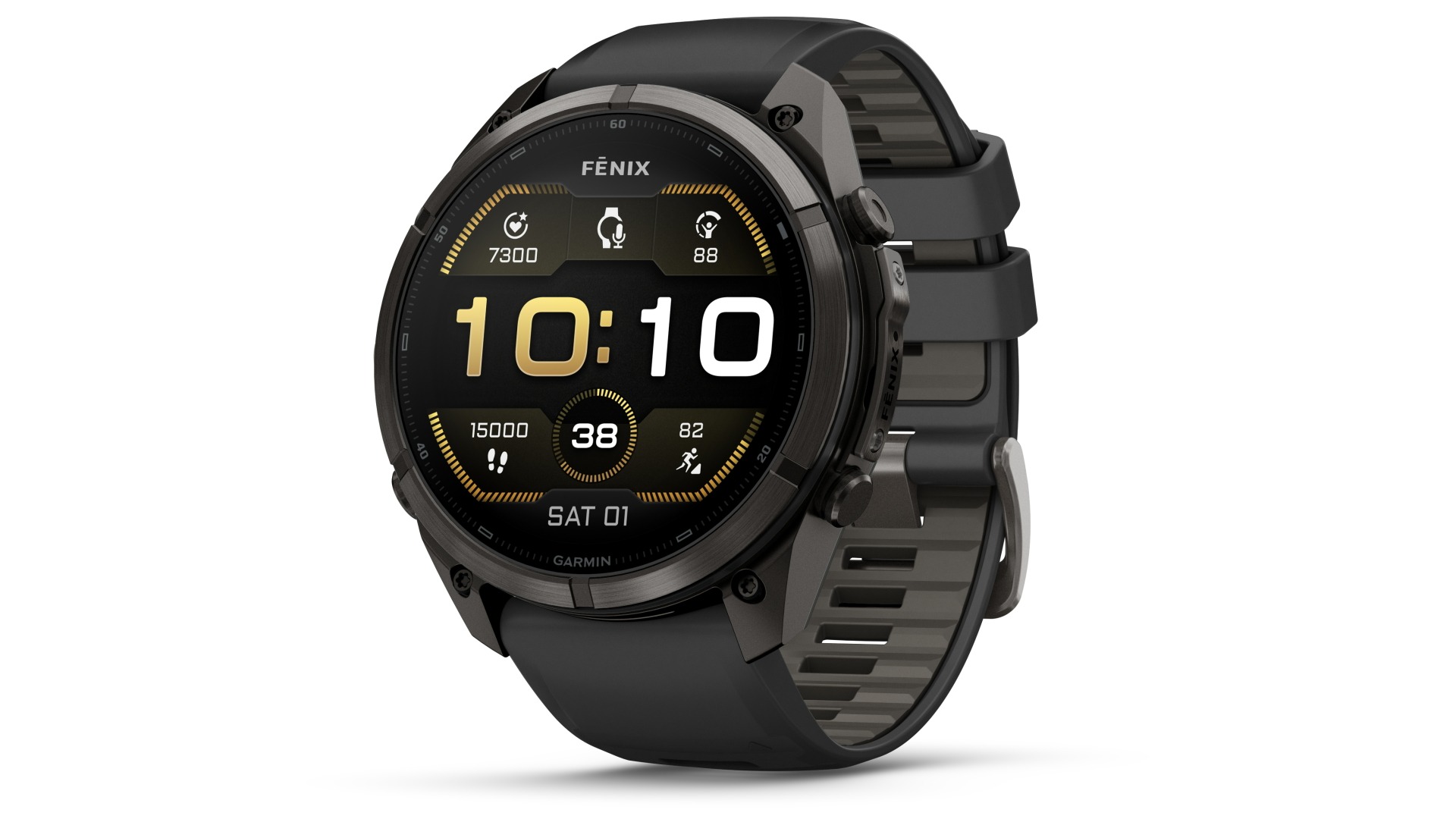 Garmin Fenix 9 Pro 51mm Multisport GPS Smartwatch - Carbon Grey DLC Titanium with Black/Pebble Grey Silicone Band