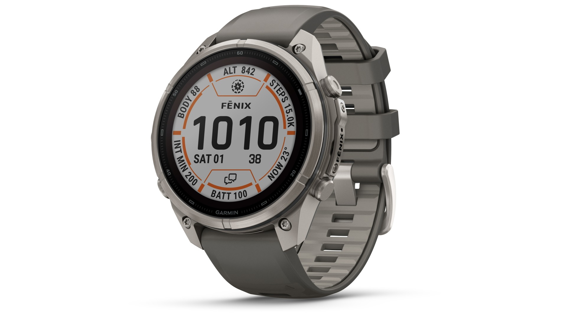 Garmin Fenix 9 Pro 47mm Solar inReach Multisport GPS Smartwatch - Titanium with Pebble Grey Silicone Band