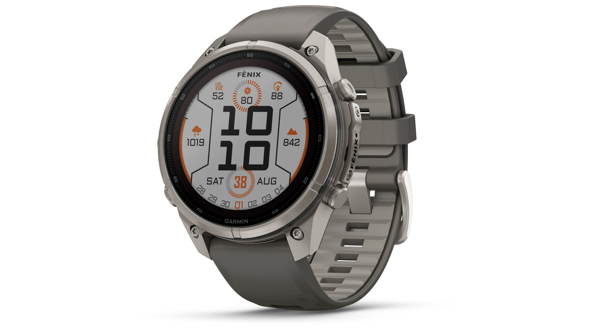 Garmin Fenix 9 Pro 47mm Solar Multisport GPS Smartwatch - Titanium with Pebble Grey Silicone Band