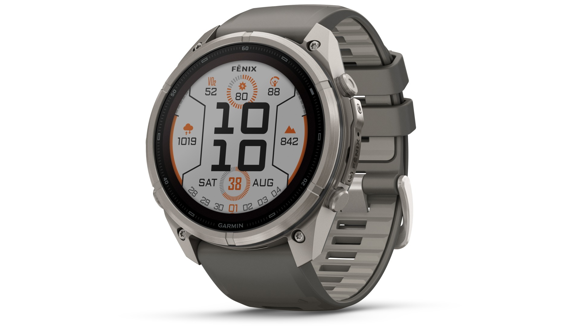 Garmin Fenix 9 Pro 51mm Solar Multisport GPS Smartwatch - Titanium with Pebble Grey Silicone Band