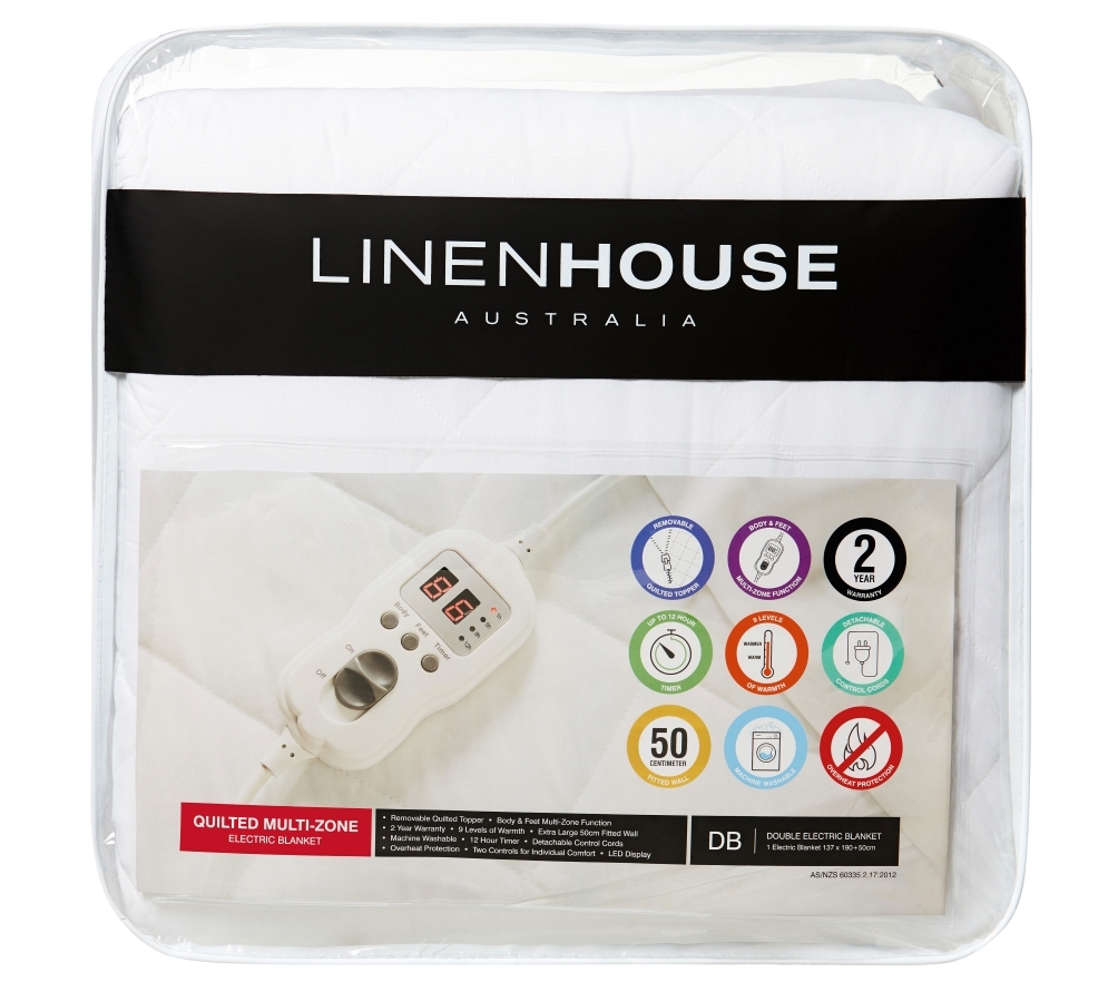 Linen House Quilted Electric Blanket Harvey Norman