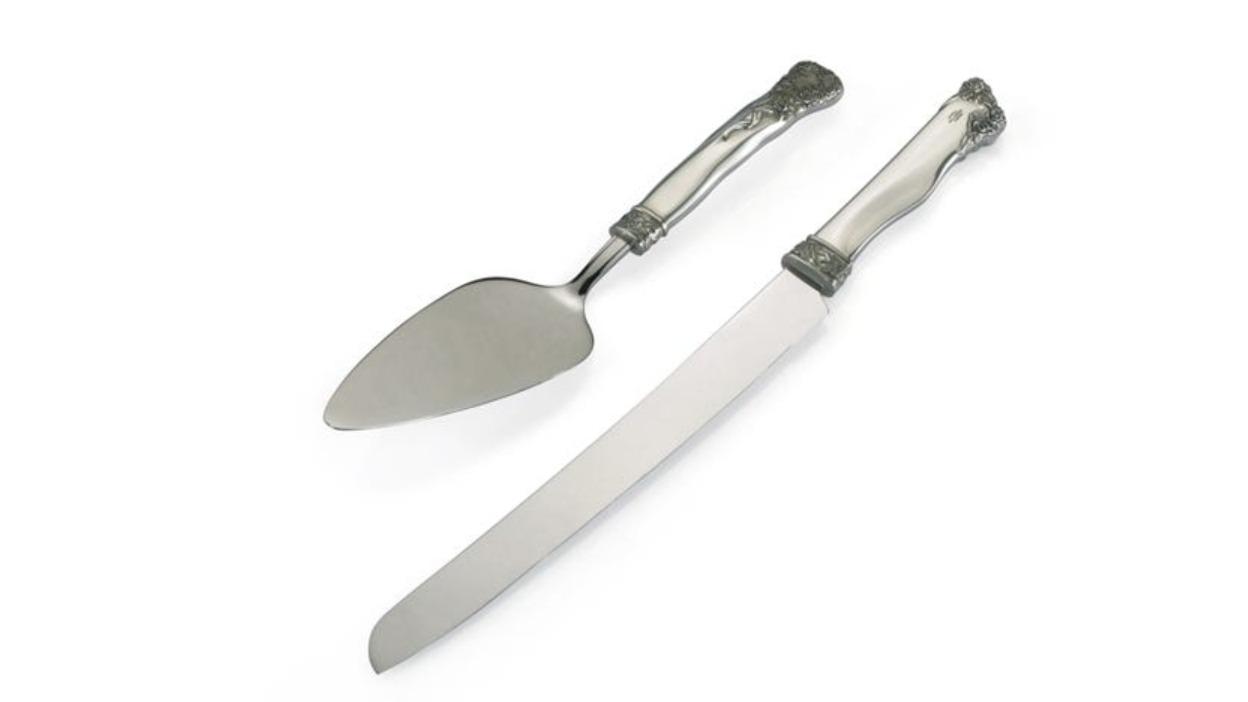Royal Selangor Roses and Ribbon Cake Knife and Server Set