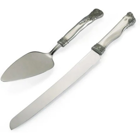 Royal Selangor Roses and Ribbon Cake Knife and Server Set