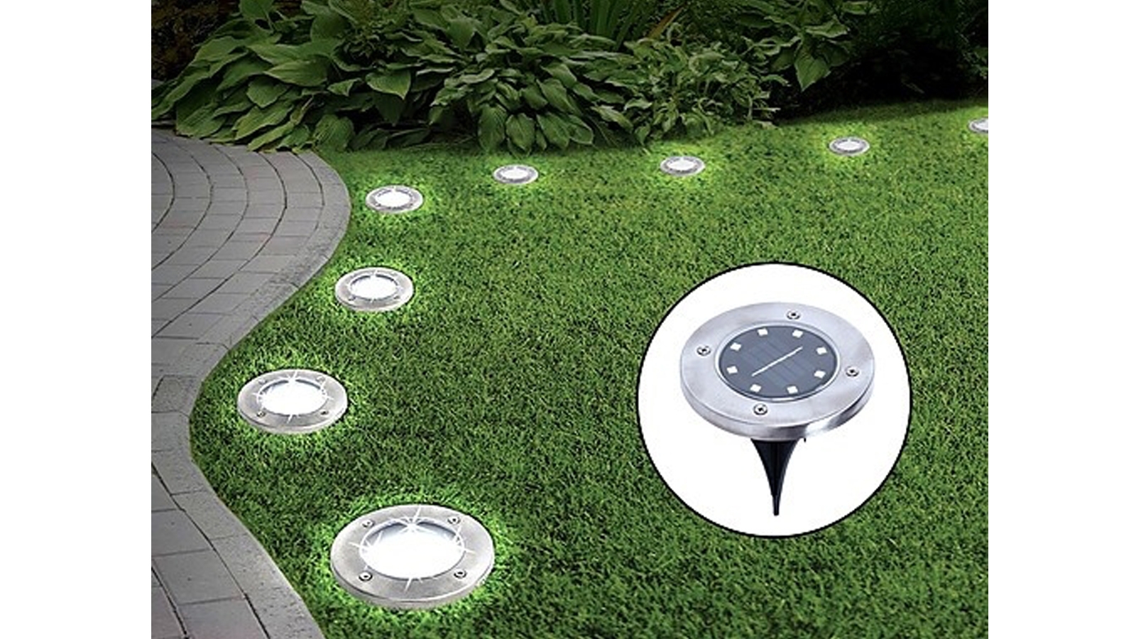 Serrano 12x Solar Powered LED Buried In ground Recessed Light Garden Outdoor