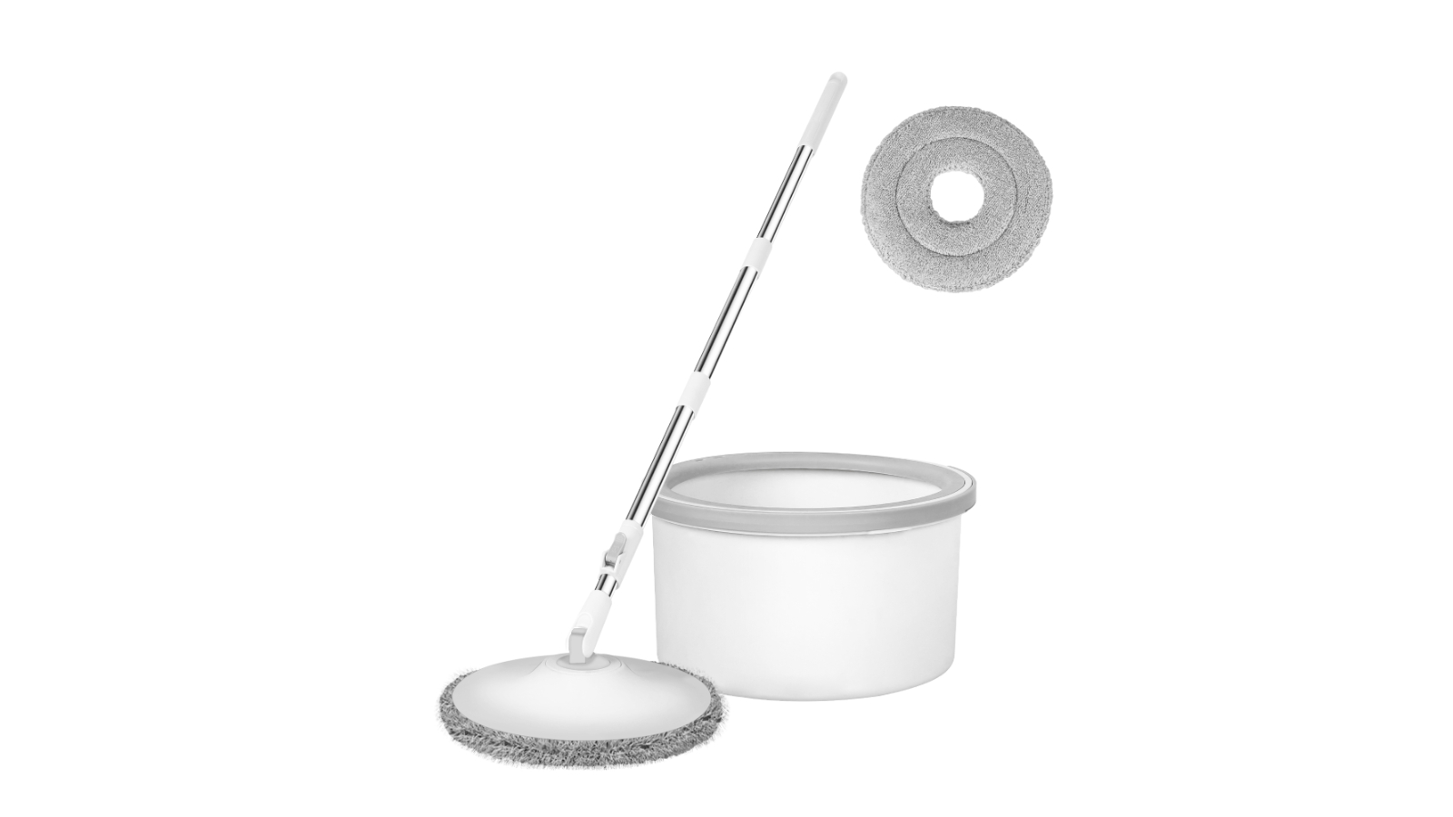 Cleanflo 360 Degree Round Spinning Mop and Bucket Set with 2 Free Mop Heads