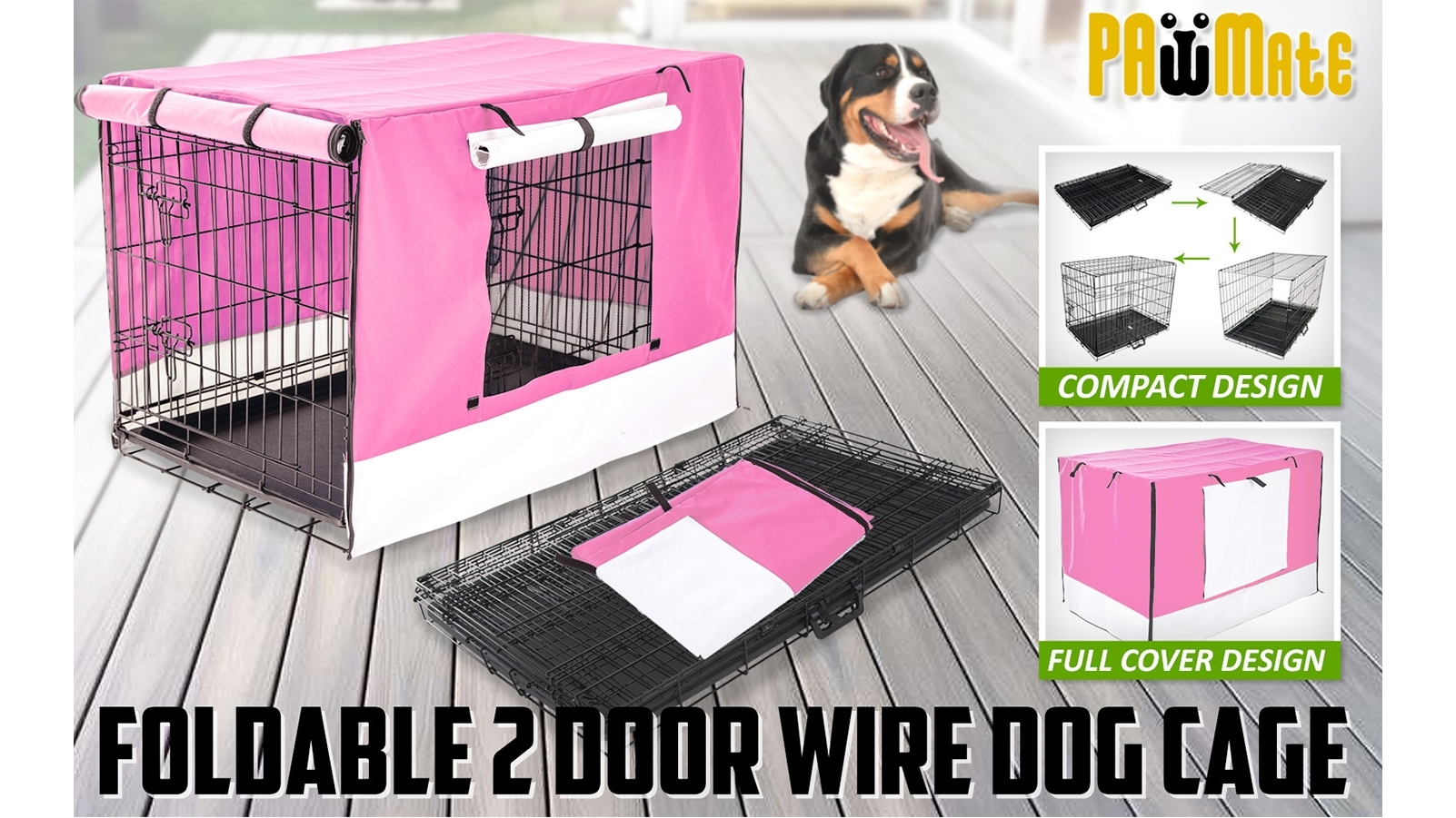 Pink wire dog crate best sale