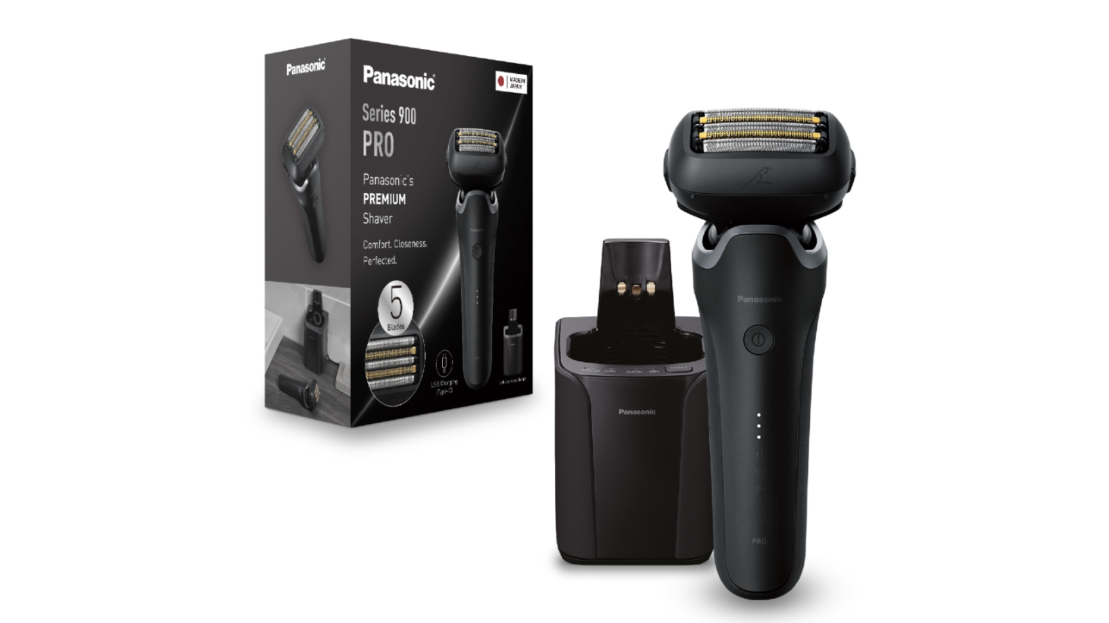 Panasonic Series 900 Pro 5-Blade Wet and Dry Shaver with Station - Black