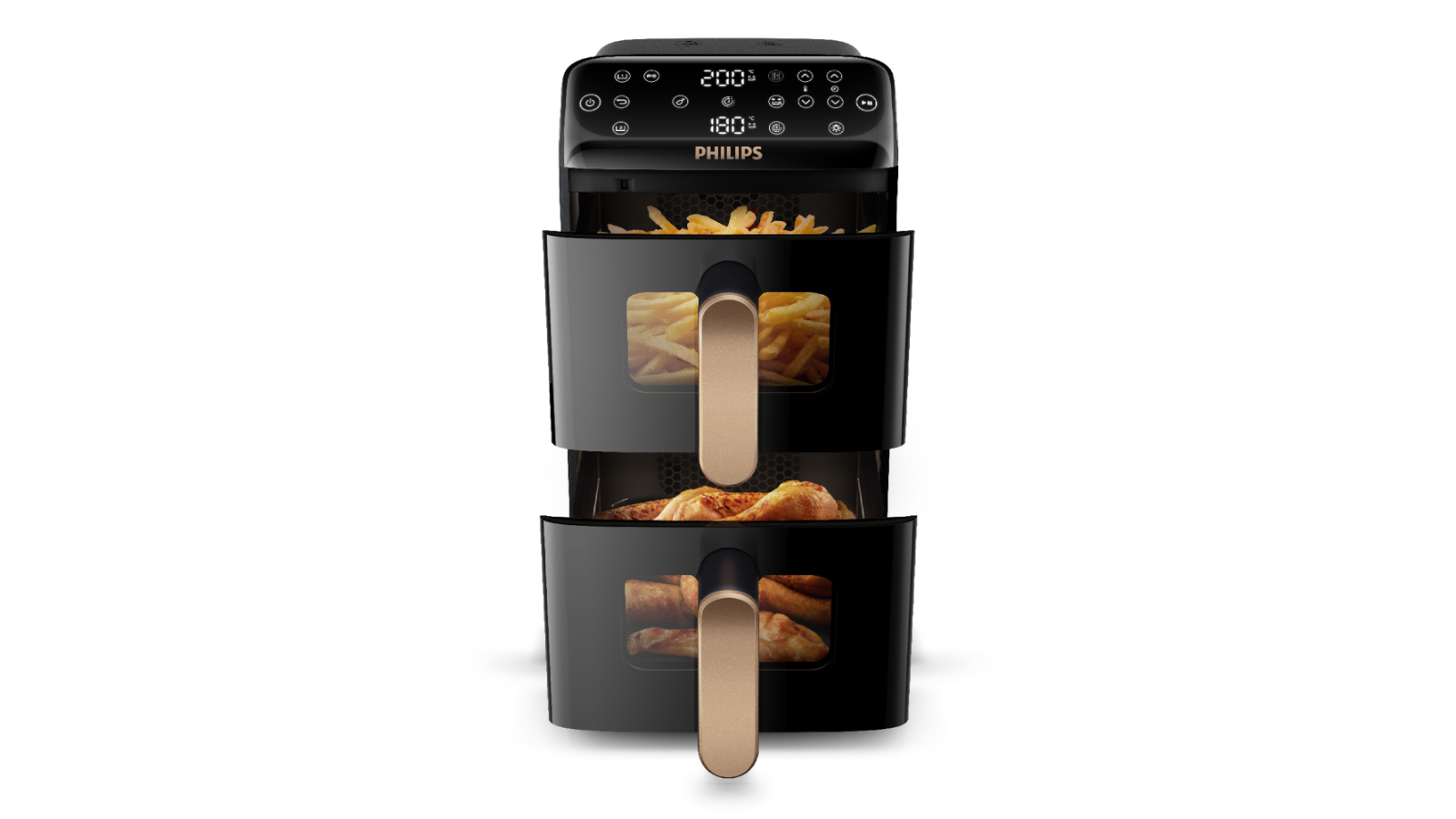 Philips Air Fryer 4000 Series Stacked Dual Basket with Windows -10 Litre