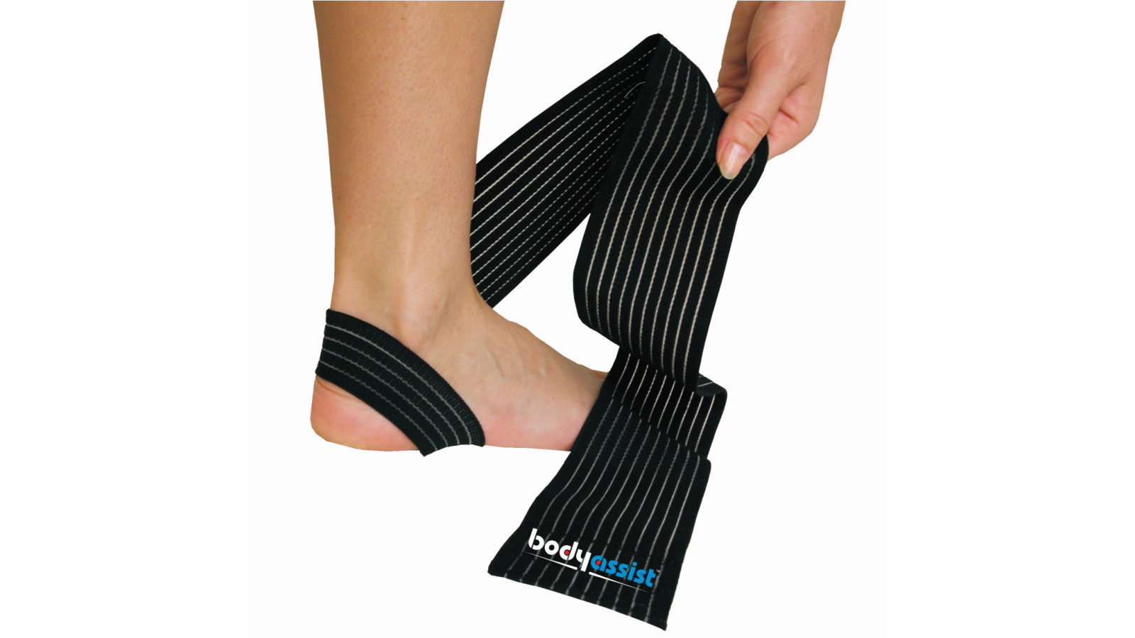 Bodyassist Elastic Ankle Wrap with Loop Anchor - Black