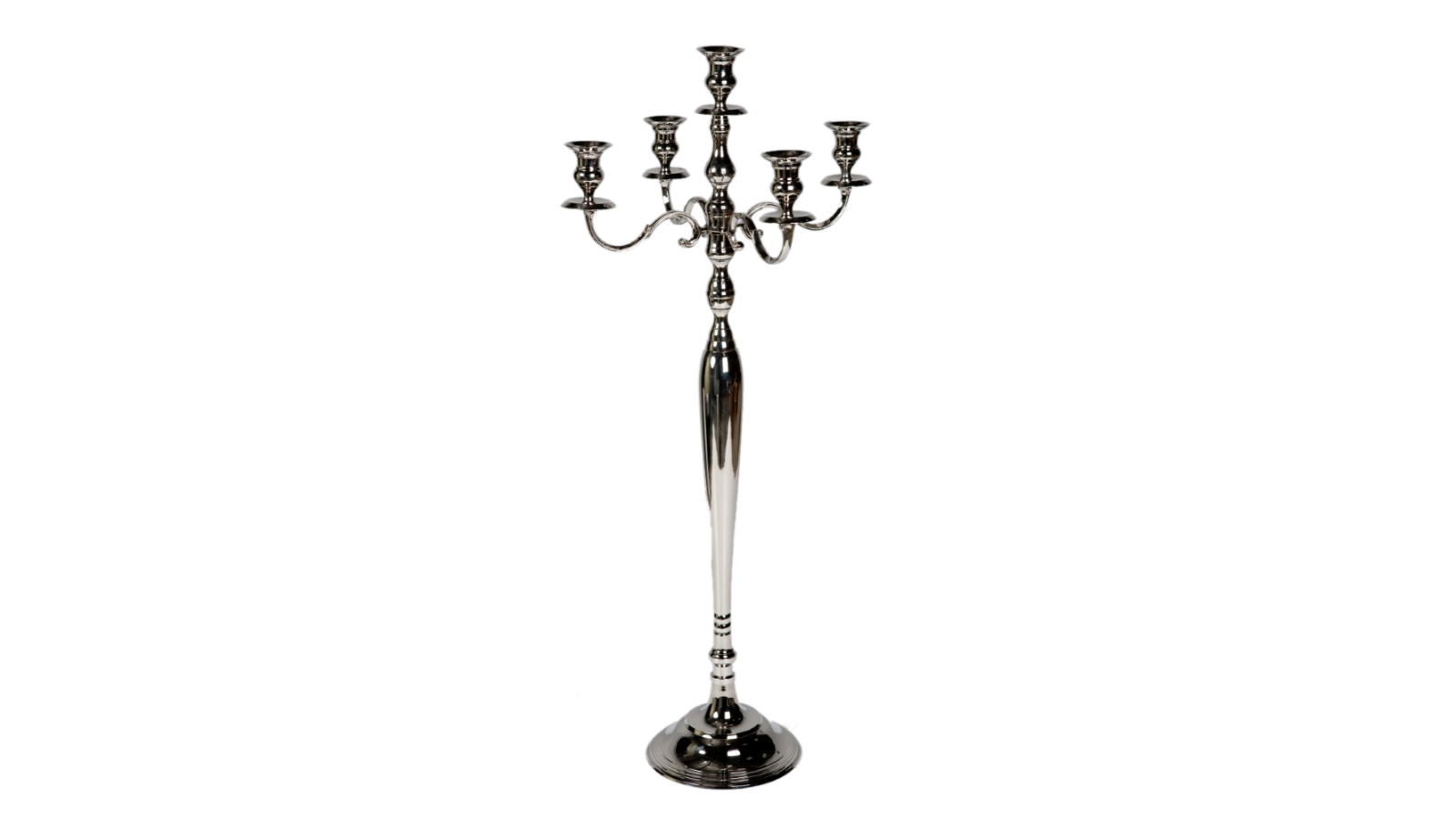 SSH Collection Elizabeth Tall 5 Candle Candelabra - Brass with Nickel Finish - 80cm