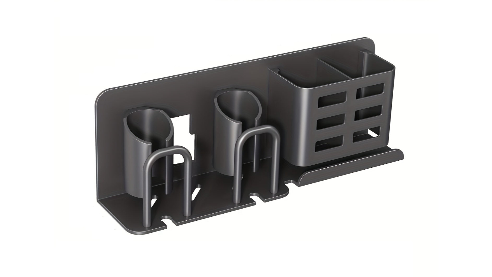 NNETM Wall Mount Aluminum Toothbrush Razor Holder - Dark Grey