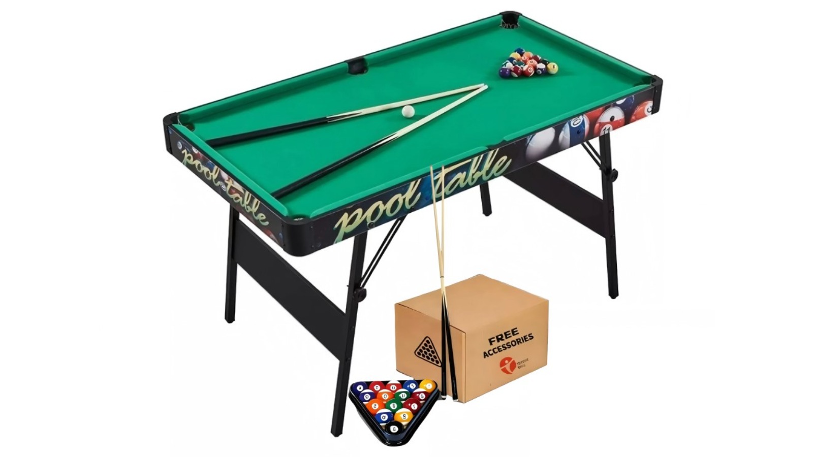 TopOne Sports GTF007 Foldable Pool/Billiard Table with Accessories