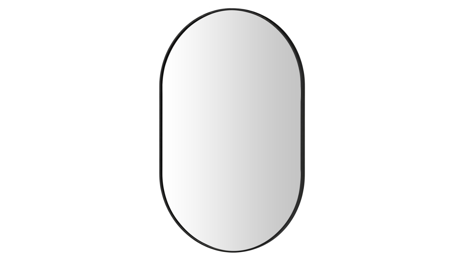 Yezi Black Oval Frame Wall Mirror - 70 x 50cm