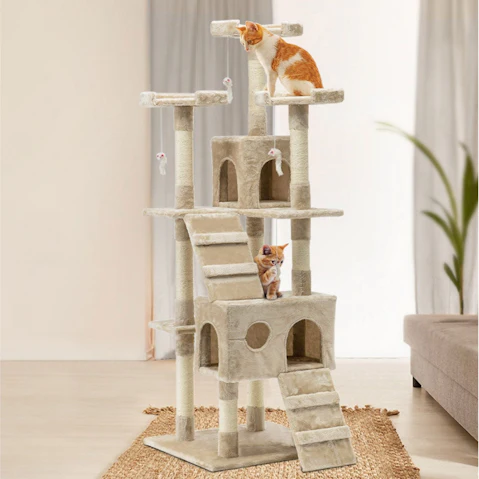Bargene 170cm Cat Tree Scratching Post Scratcher Pole - Beige