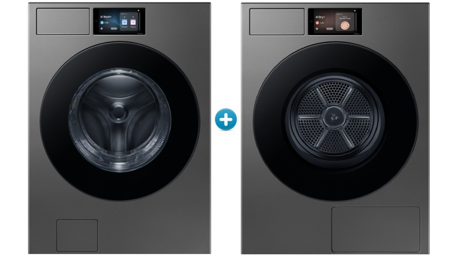 Samsung 19.5kg Bespoke AI Front Load Washer plus 17kg Hybrid Heat Pump Dryer Package