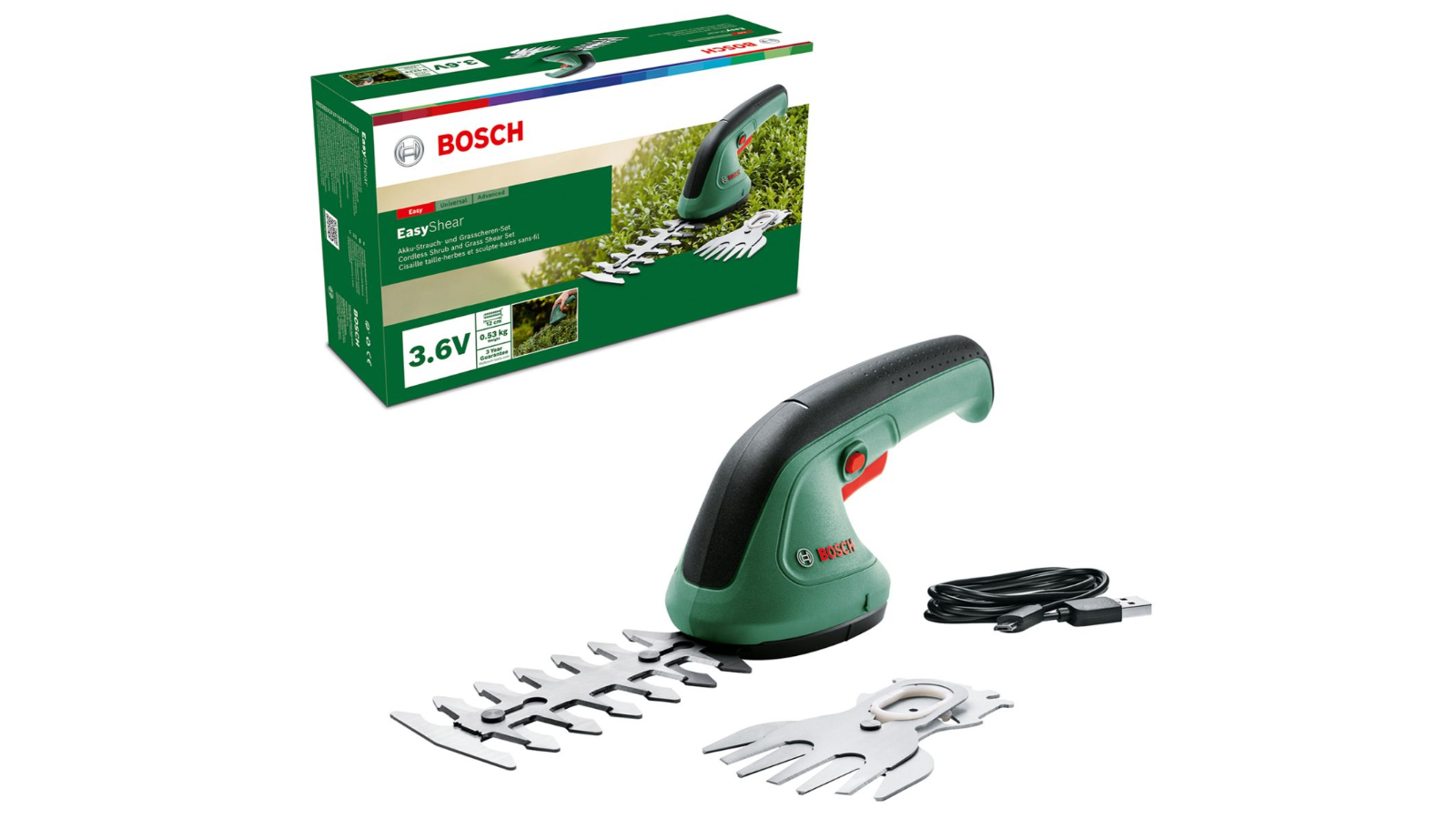 Bosch EasyShear Cordless Shrub Set - Dark Green