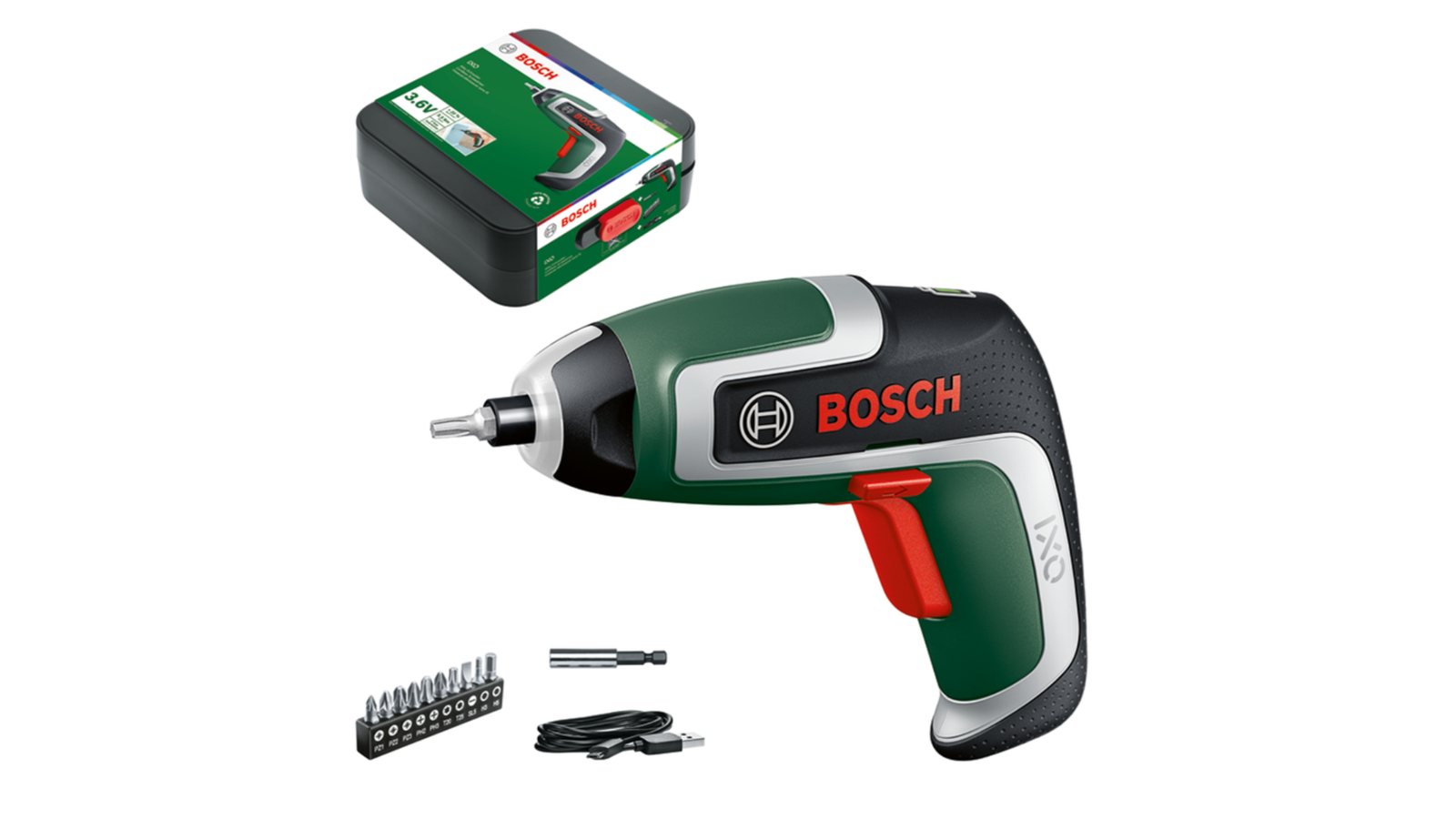 Bosch Cordless Screwdriver with 10 Bits and Case IXO 7