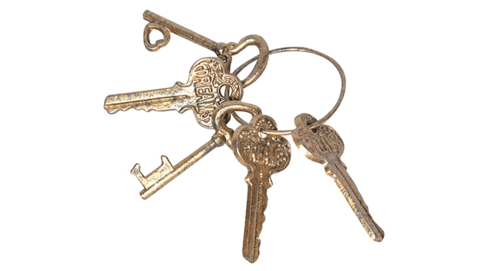 Willow and Silk Antique Gold Love Dream Key Bunch