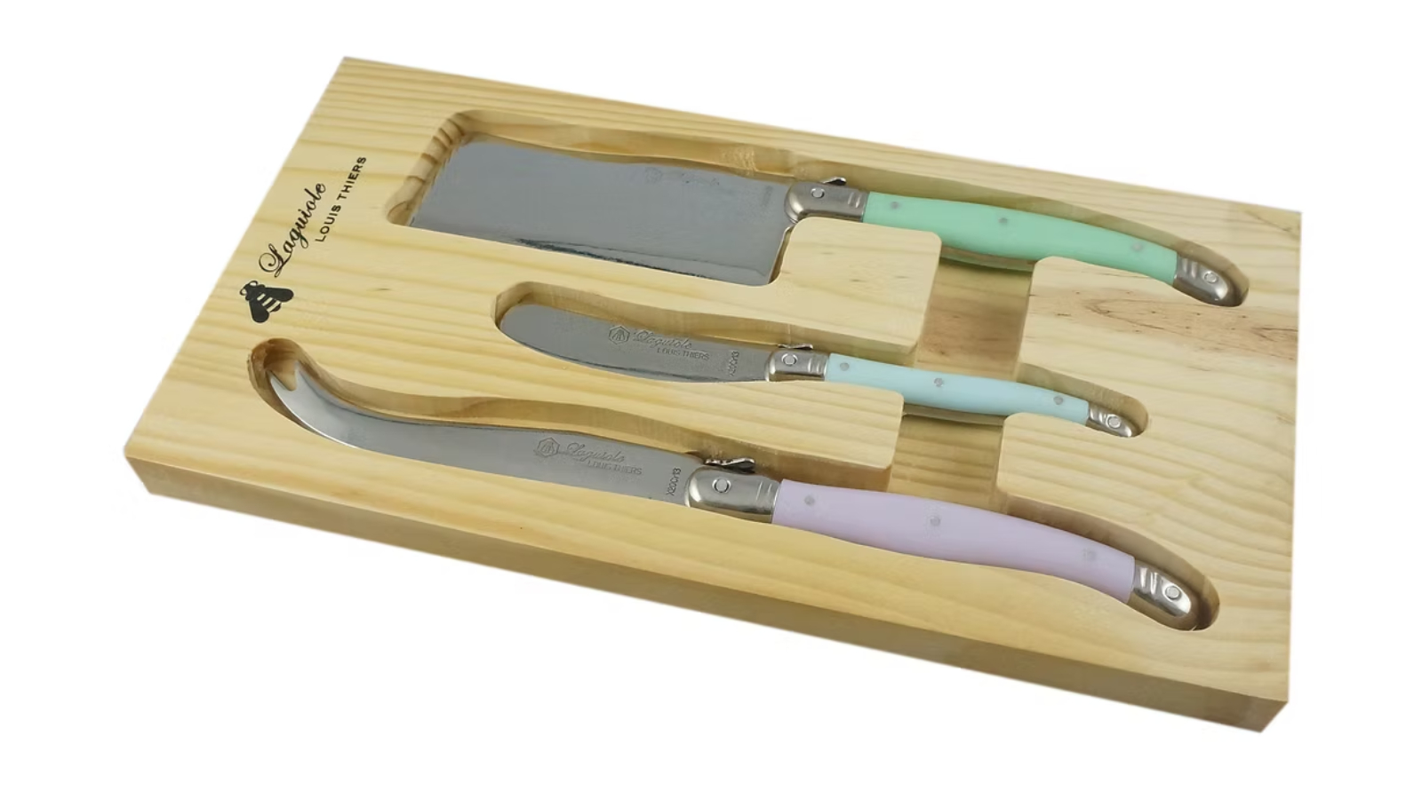 Laguiole By Louis Thiers 3 Piece Cheese Knives Set - Multi-Pastel Cool