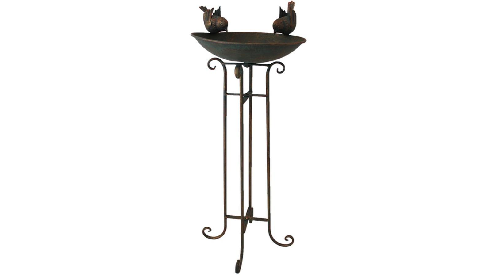 Willow and Silk Birdbath with 2 Bird - Bronze