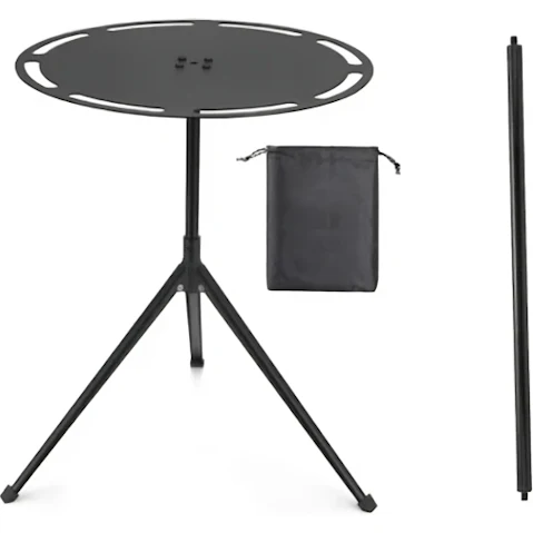 NNEOBA Round Aluminum Alloy Camping Table with Tripod and Storage Bag
