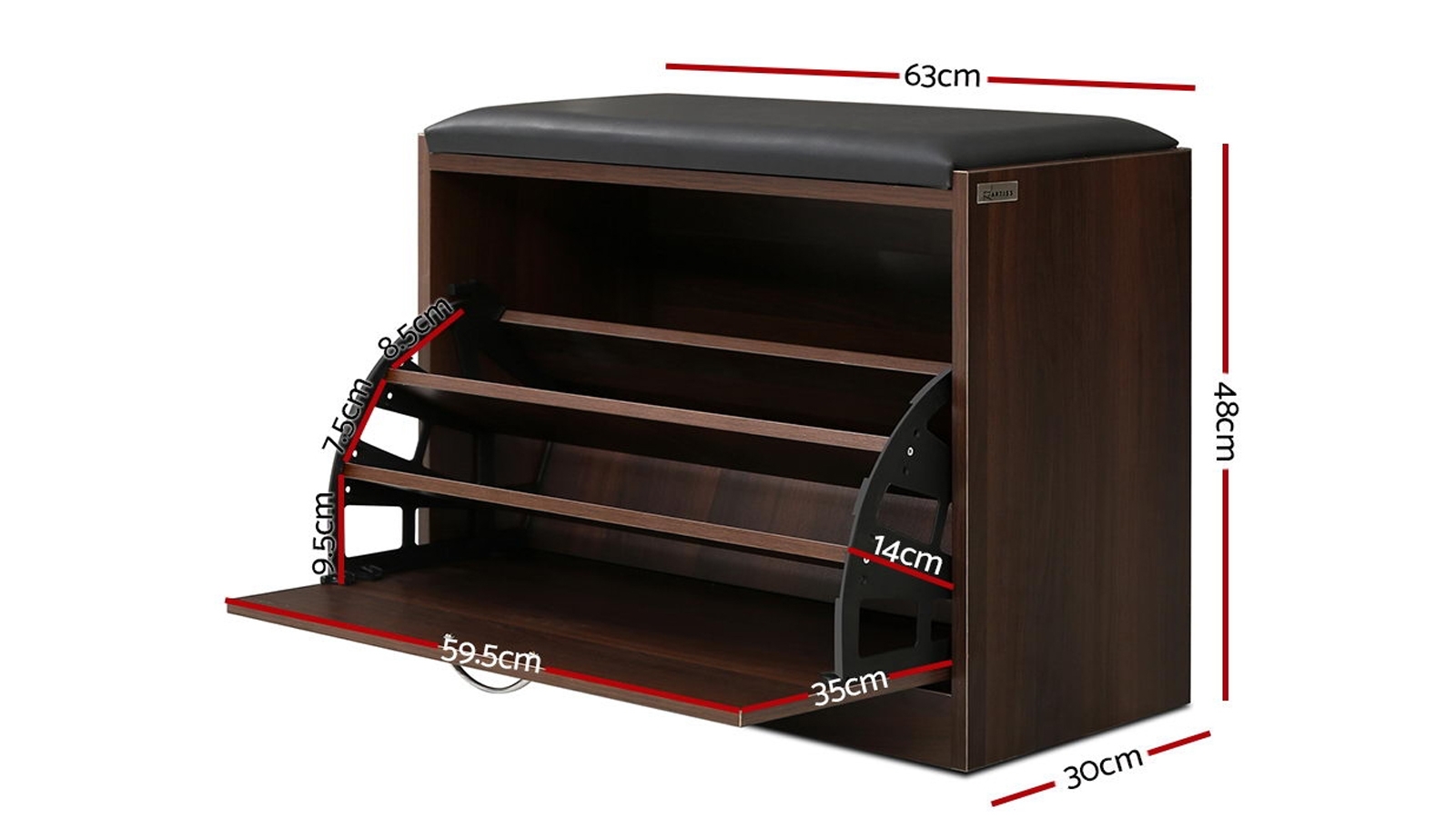 Artiss 15 Pairs Shoe Walnut Harvey Norman