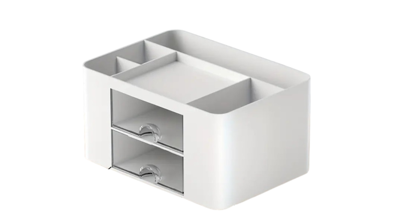 TM White Pen Organizer with 2-Drawer - White