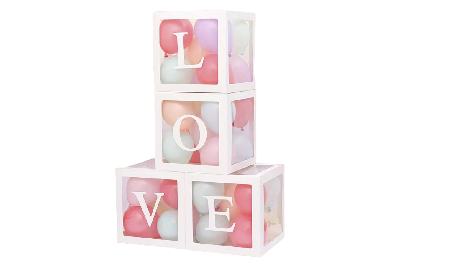 TM White Love Letter Wedding Decoration Set with Transparent Balloon Box