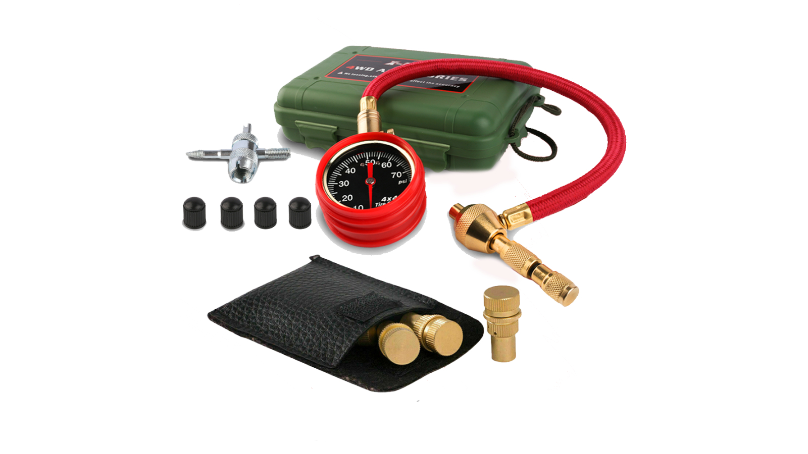 X-Bull Automatic 4WD Pressure Gauge and 4 Brass Deflator